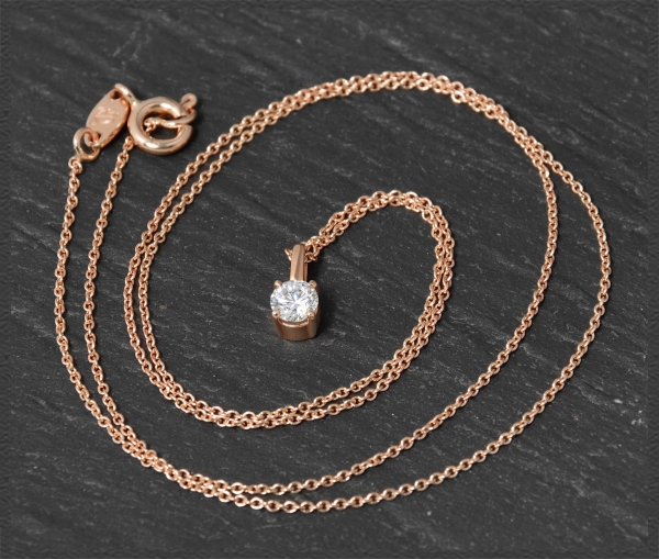 Brillant Collier 585 Gold; 0,33ct, VS2; DGI Zertifikat
